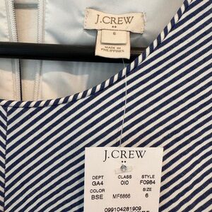 Jcrew size 6 blue and white striped dress. New with tags.